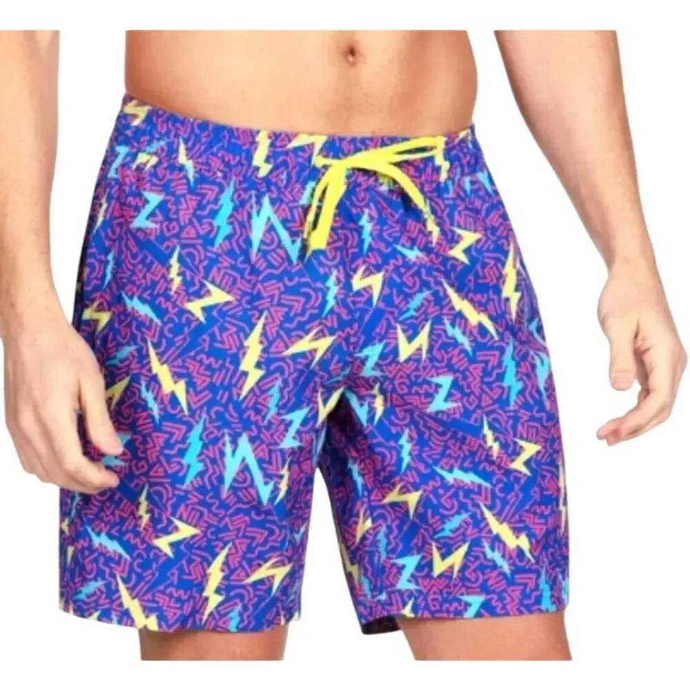 Tipsy Elves Grease Lightning Stretch Swim Trunks, 7.5